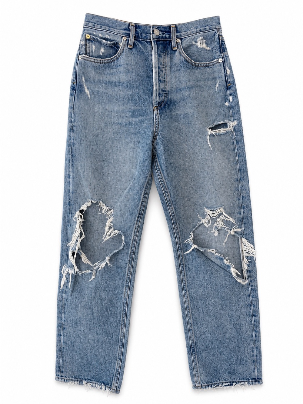 AGOLDE 90’s Jean Fall Out Distressed Straight Leg Size 25